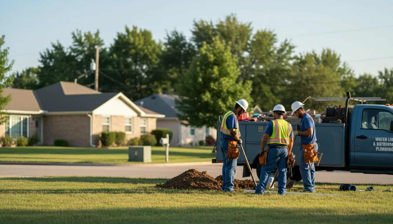 Residential water line and bathroom plumbing service in Lewis, IN